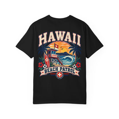 Hawaii Beach Patrol Unisex Comfort Color 1717 Streetwear Graphic Tee