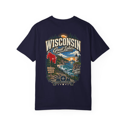 Wisconsin Great Lakes Unisex Comfort Color 1717 Streetwear Graphic Tee