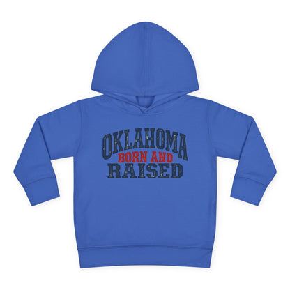 Oklahoma Born and Raised Rustic Americana Unisex Toddler Pullover Fleece Hoodie