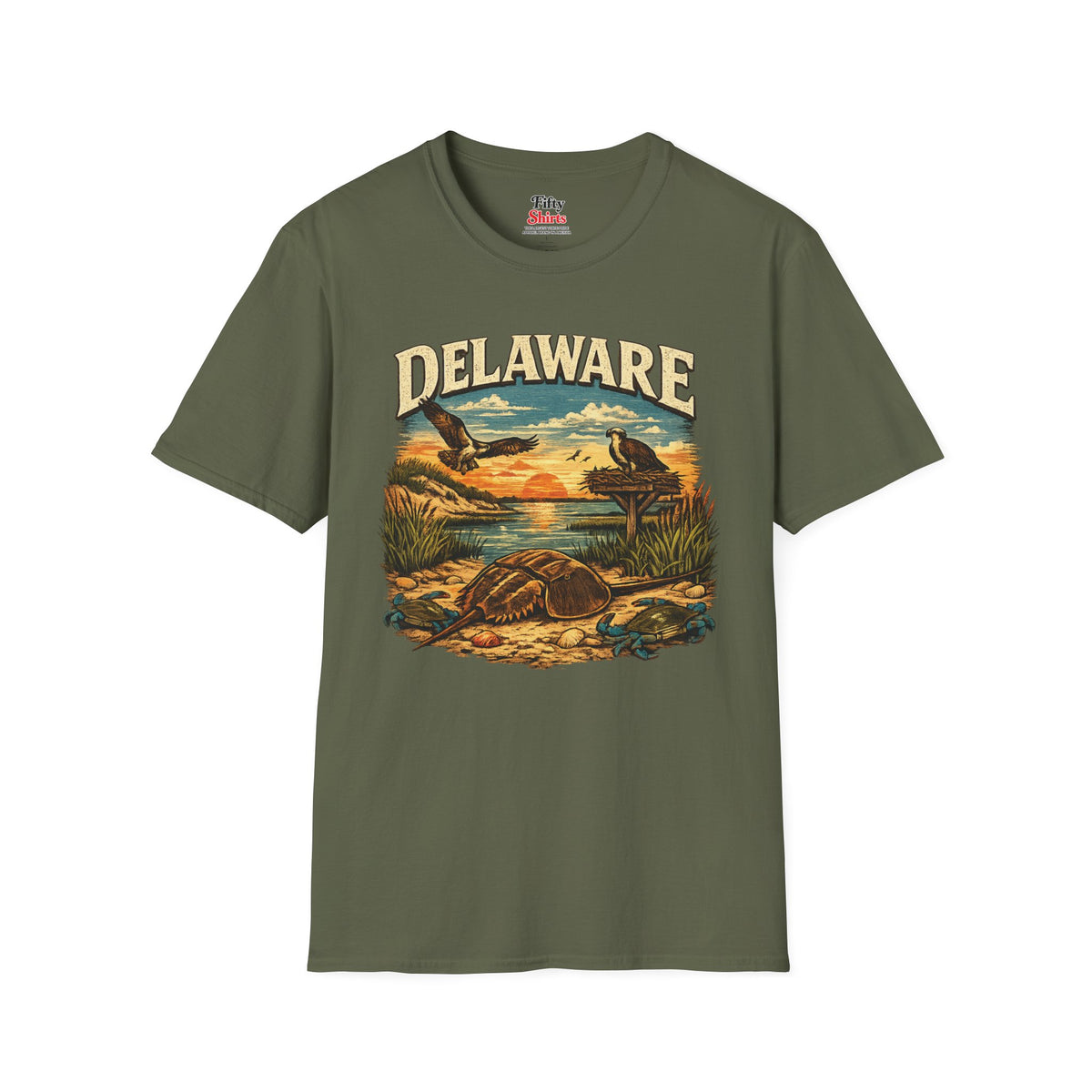 Delaware Wildlife Unisex Softstyle T Shirt State Pride Graphic Tee Collections FS03