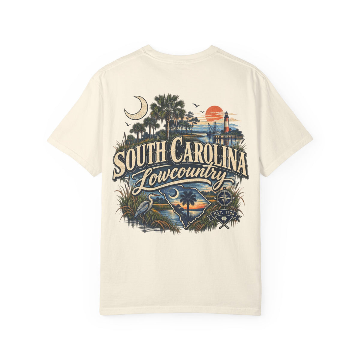 South Carolina Lowcountry Unisex Comfort Color 1717 Streetwear Graphic Tee