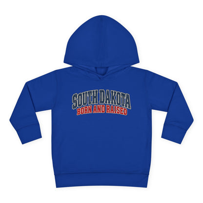 South Dakota Born and Raised Classic Collegiate Unisex Toddler Pullover Fleece Hoodie