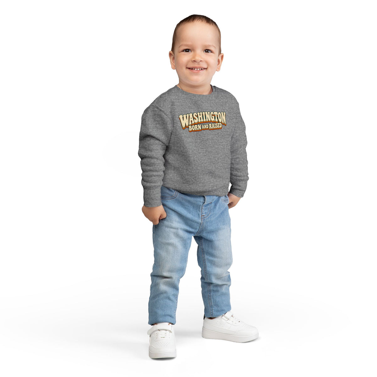 Washington Born and Raised Vintage 1970s Unisex Toddler Sweatshirt