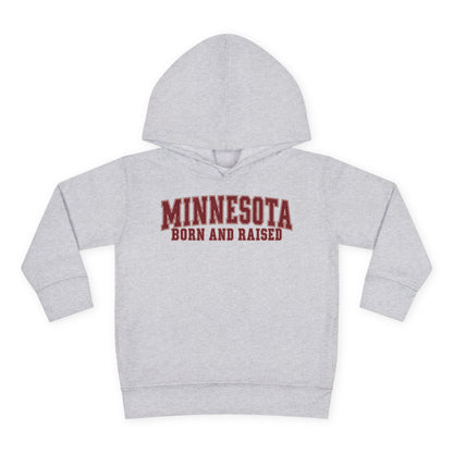Minnesota Born and Raised Vintage Collegiate Unisex Toddler Pullover Fleece Hoodie