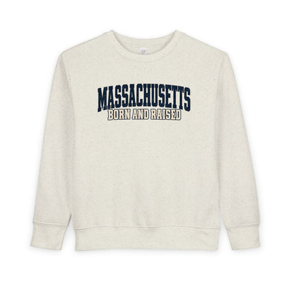 Massachusetts Born and Raised Rugged Heritage Unisex Toddler Sweatshirt