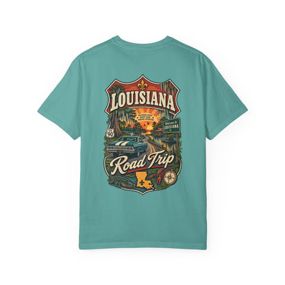 Louisiana Road Trip Unisex Comfort Color 1717 Streetwear Graphic Tee