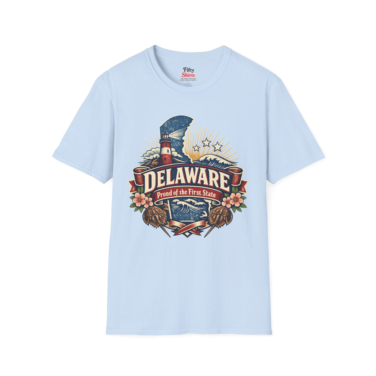 Delaware State Pride Unisex Softstyle T Shirt State Pride Graphic Tee Collections FS03