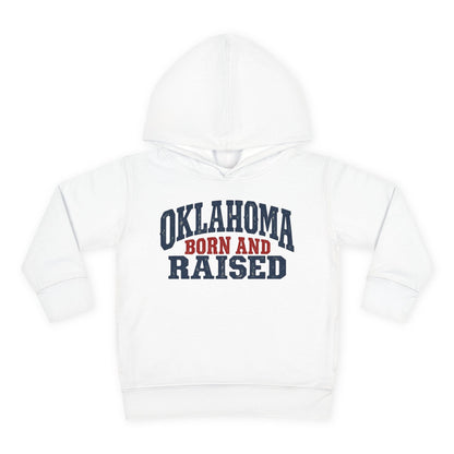 Oklahoma Born and Raised Rustic Americana Unisex Toddler Pullover Fleece Hoodie