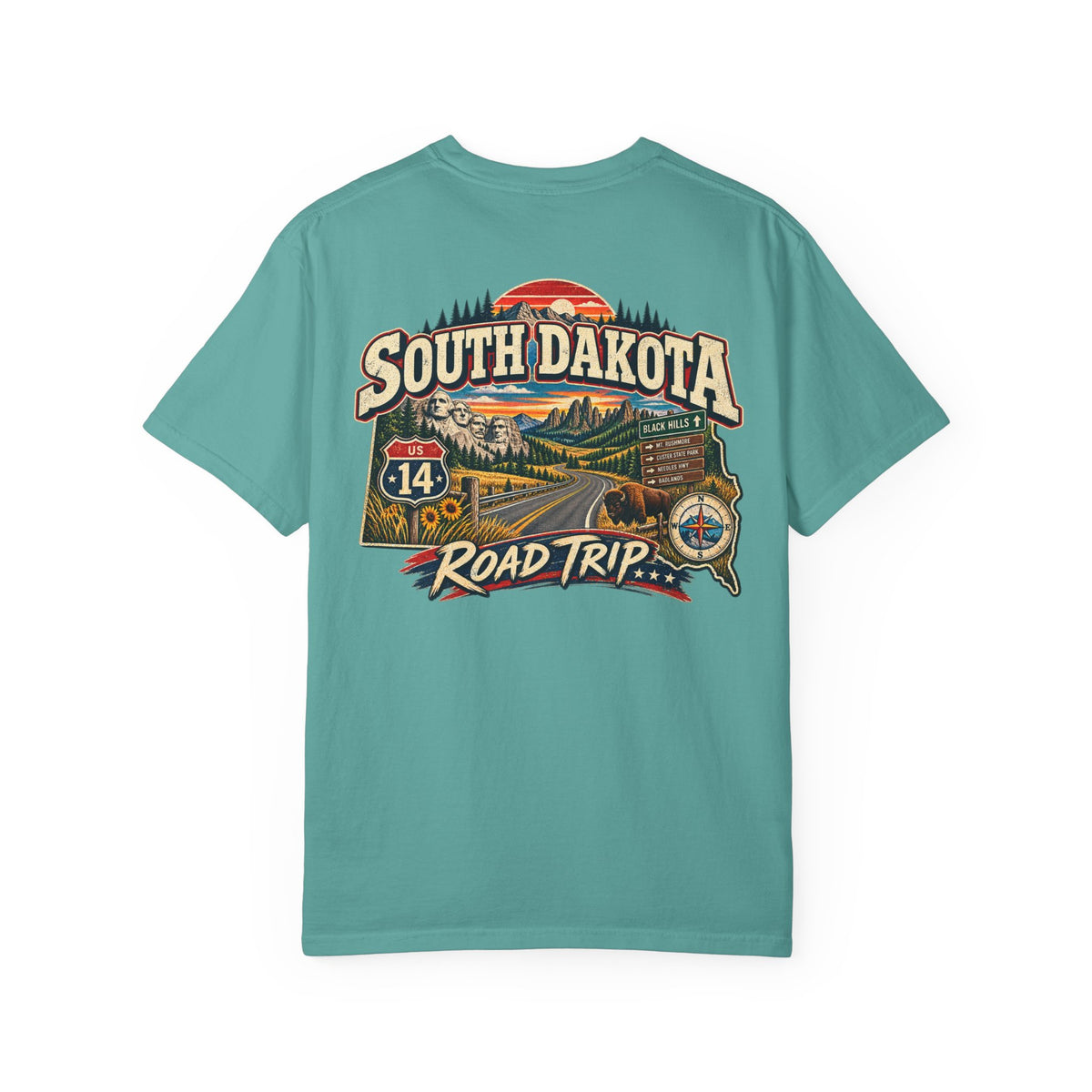 South Dakota Road Trip Unisex Comfort Color 1717 Streetwear Graphic Tee