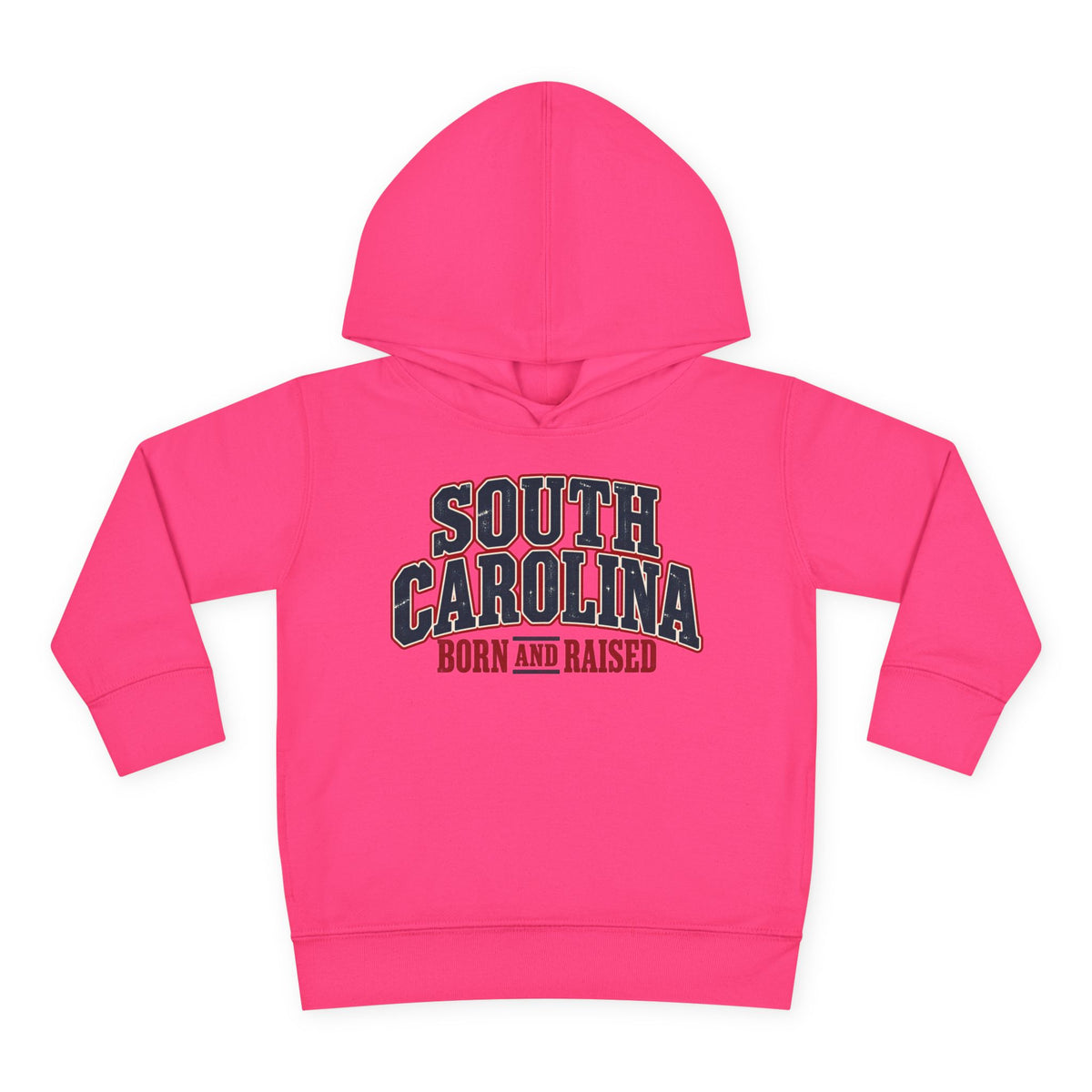 South Carolina Born and Raised Southern Americana Unisex Toddler Pullover Fleece Hoodie