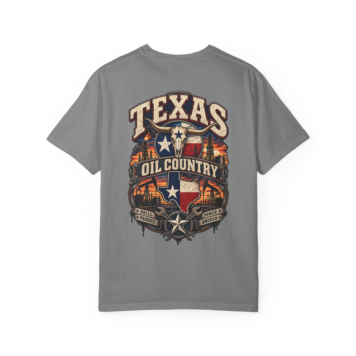 Texas Oil Country Unisex Comfort Color 1717 Streetwear Graphic Tee