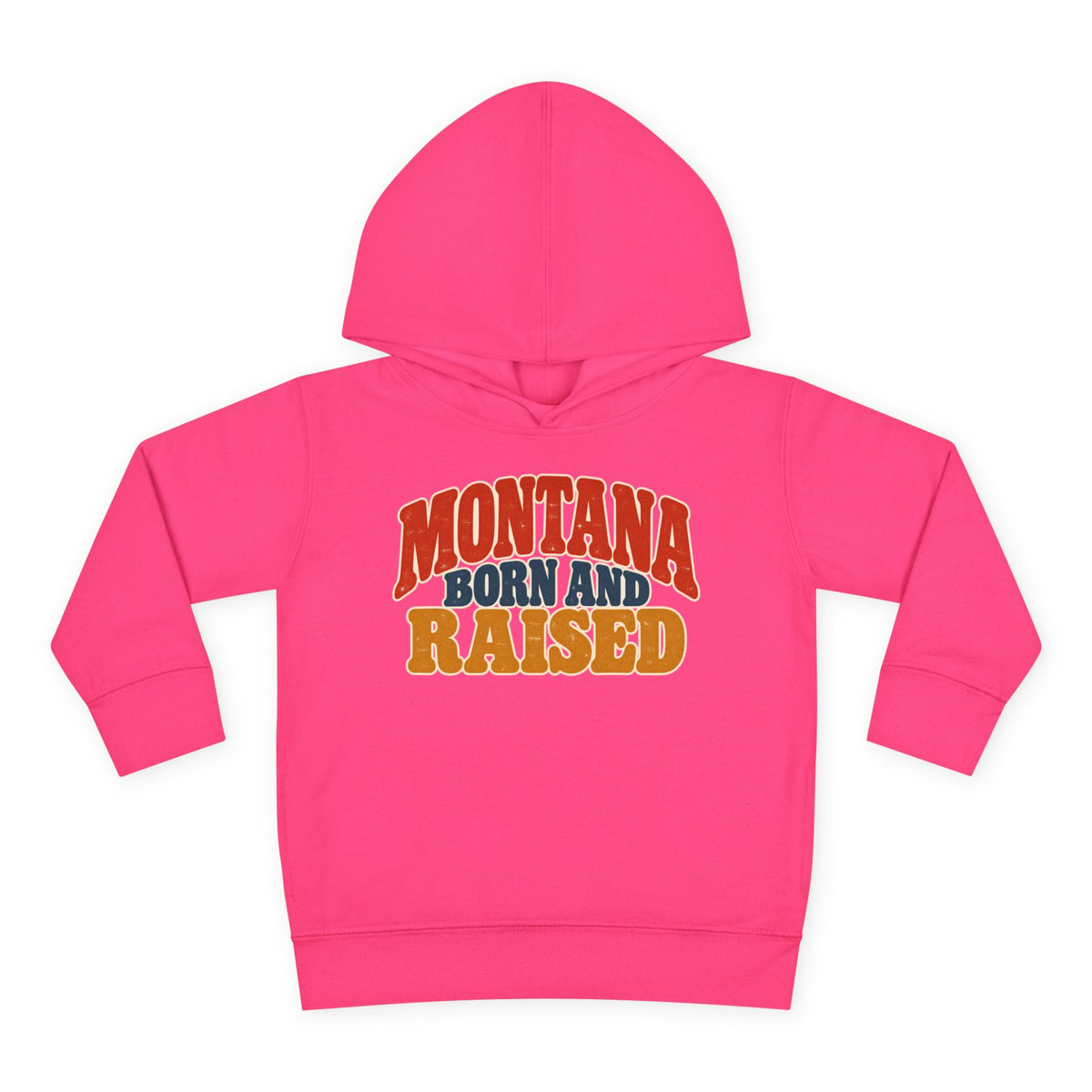 Montana Born and Raised Retro 1970s Unisex Toddler Pullover Fleece Hoodie