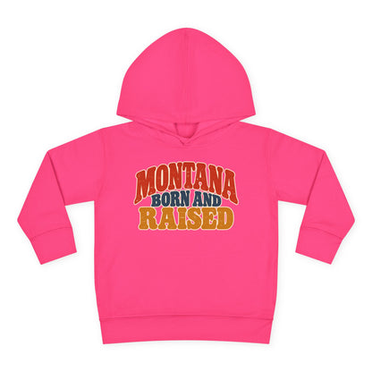 Montana Born and Raised Retro 1970s Unisex Toddler Pullover Fleece Hoodie