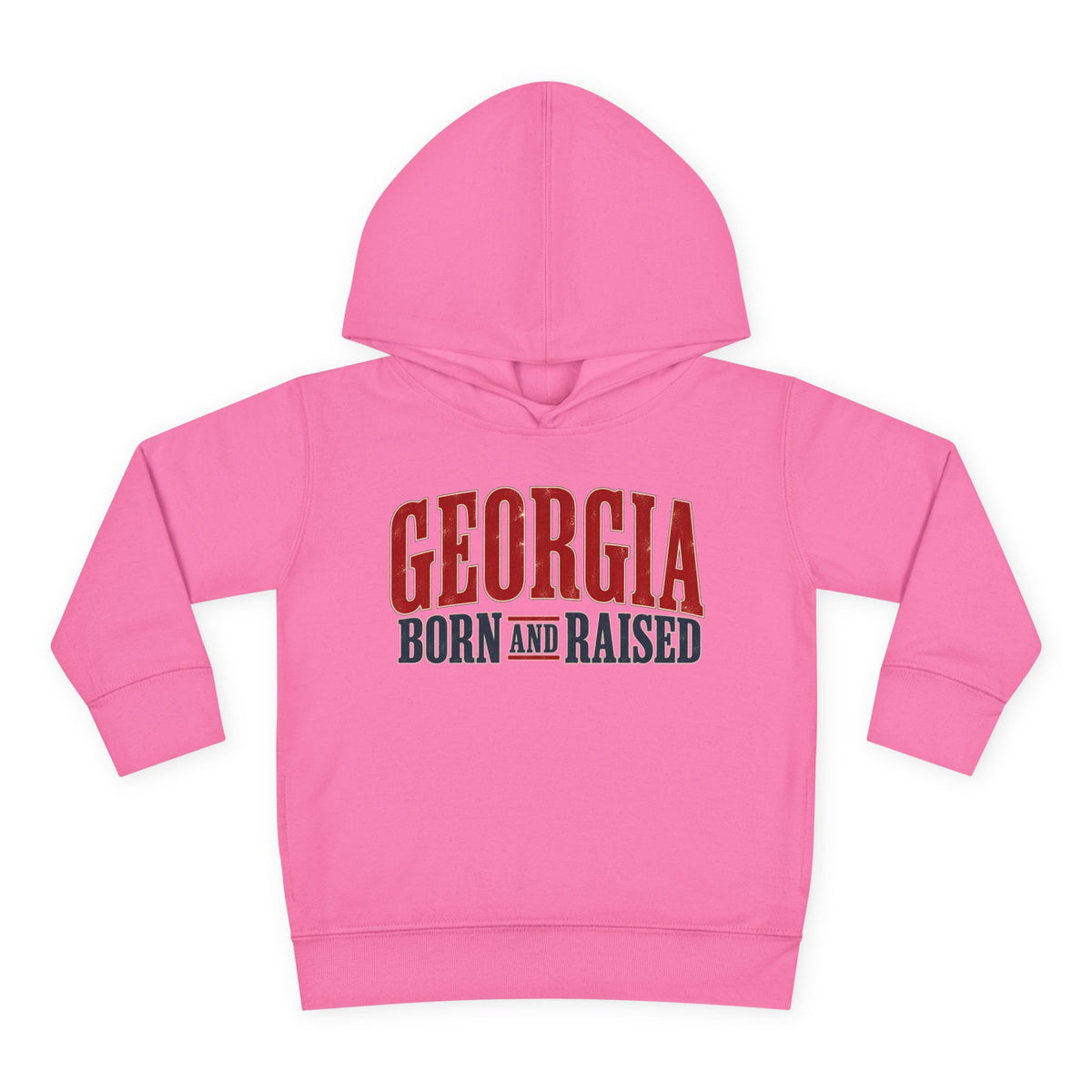 Georgia Born and Raised Southern Heritage Unisex Toddler Pullover Fleece Hoodie
