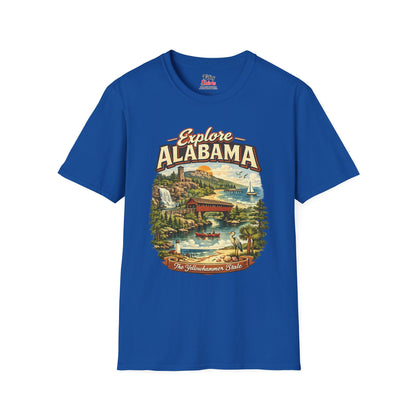 Explore Alabama Unisex Softstyle T Shirt State Pride Graphic Tee Collections FS03