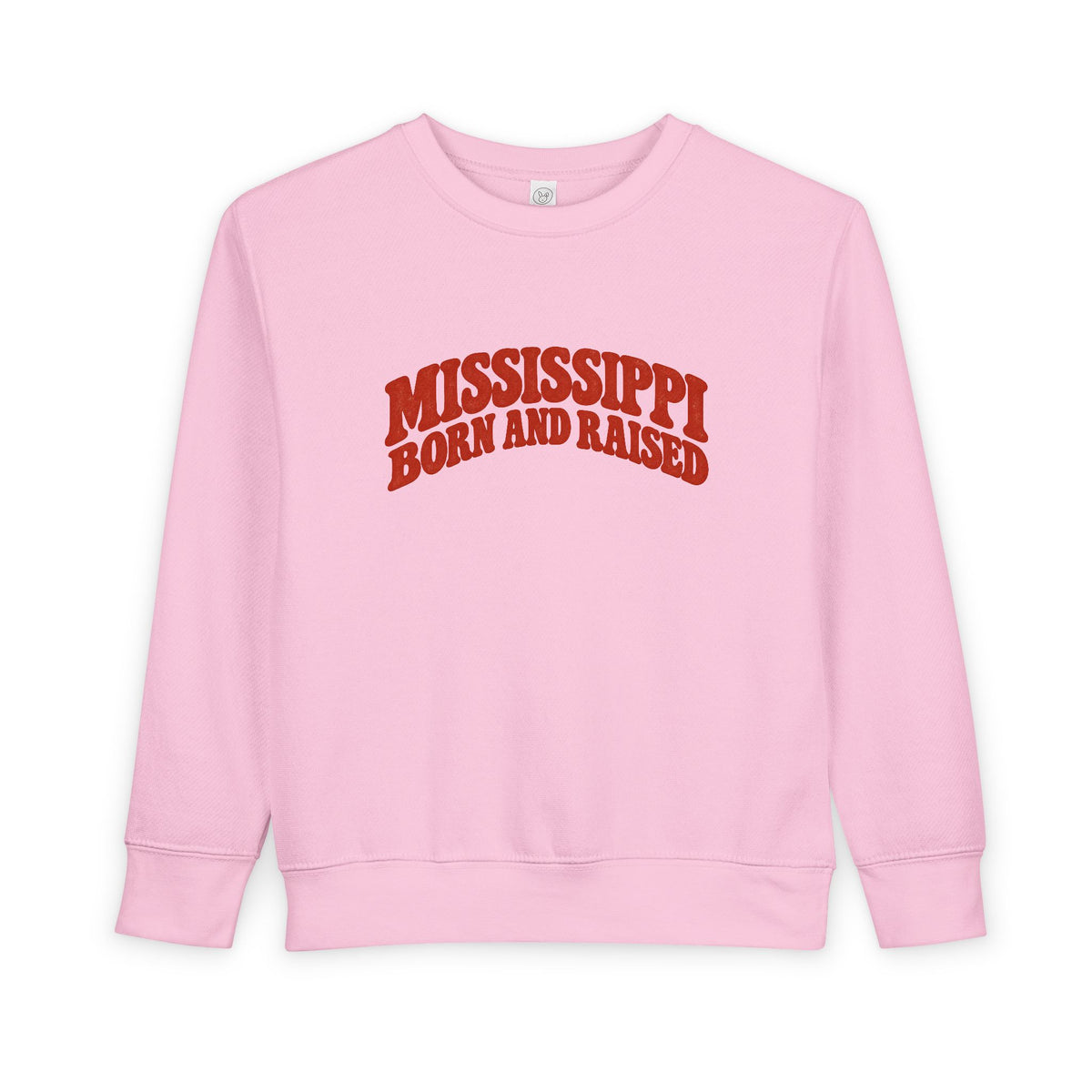 Mississippi Born and Raised Retro 1970s Unisex Toddler Sweatshirt