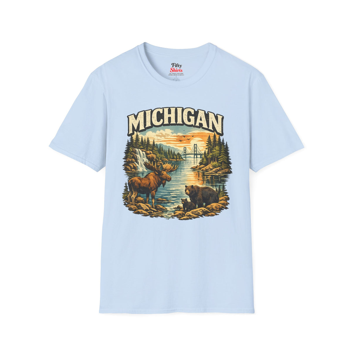 Michigan Wildlife Unisex Softstyle T Shirt State Pride Graphic Tee Collections FS03