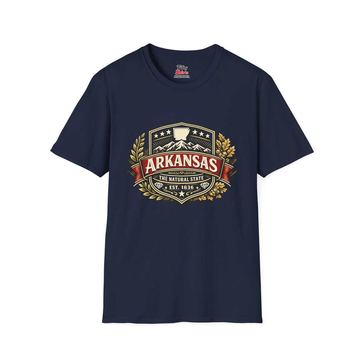 Arkansas Heritage  Badge Unisex Softstyle T Shirt State Pride Graphic Tee Collections FS03