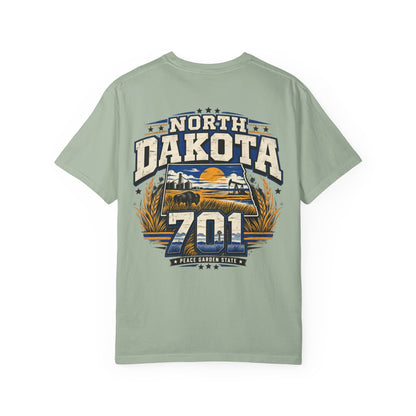 North Dakota 701 Unisex Comfort Color 1717 Streetwear Graphic Tee