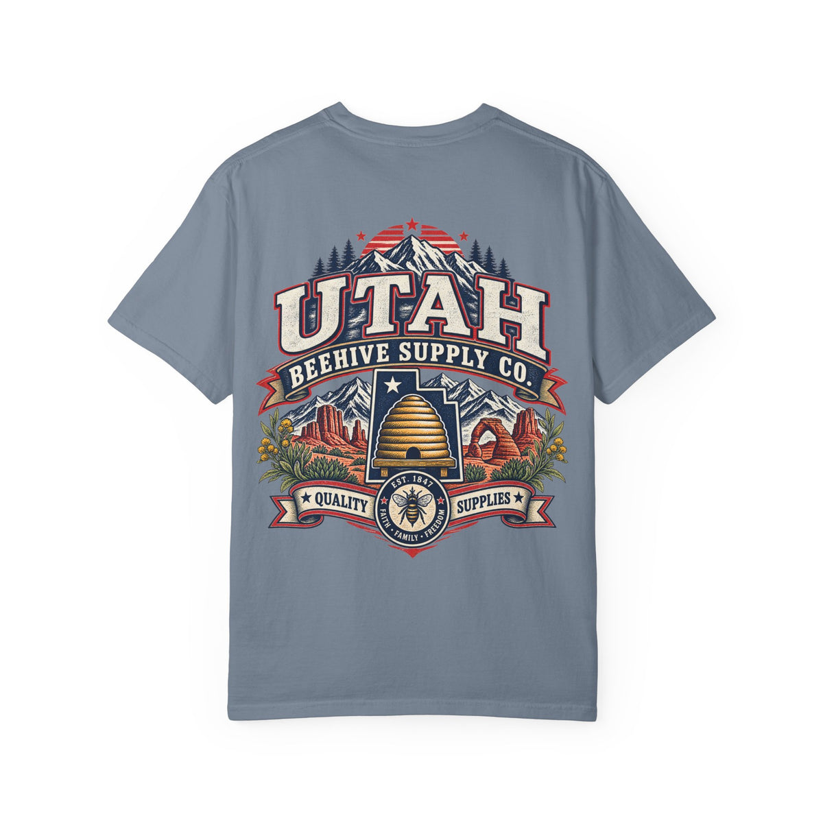 Utah Beehive Supply Co Unisex Comfort Color 1717 Streetwear Graphic Tee