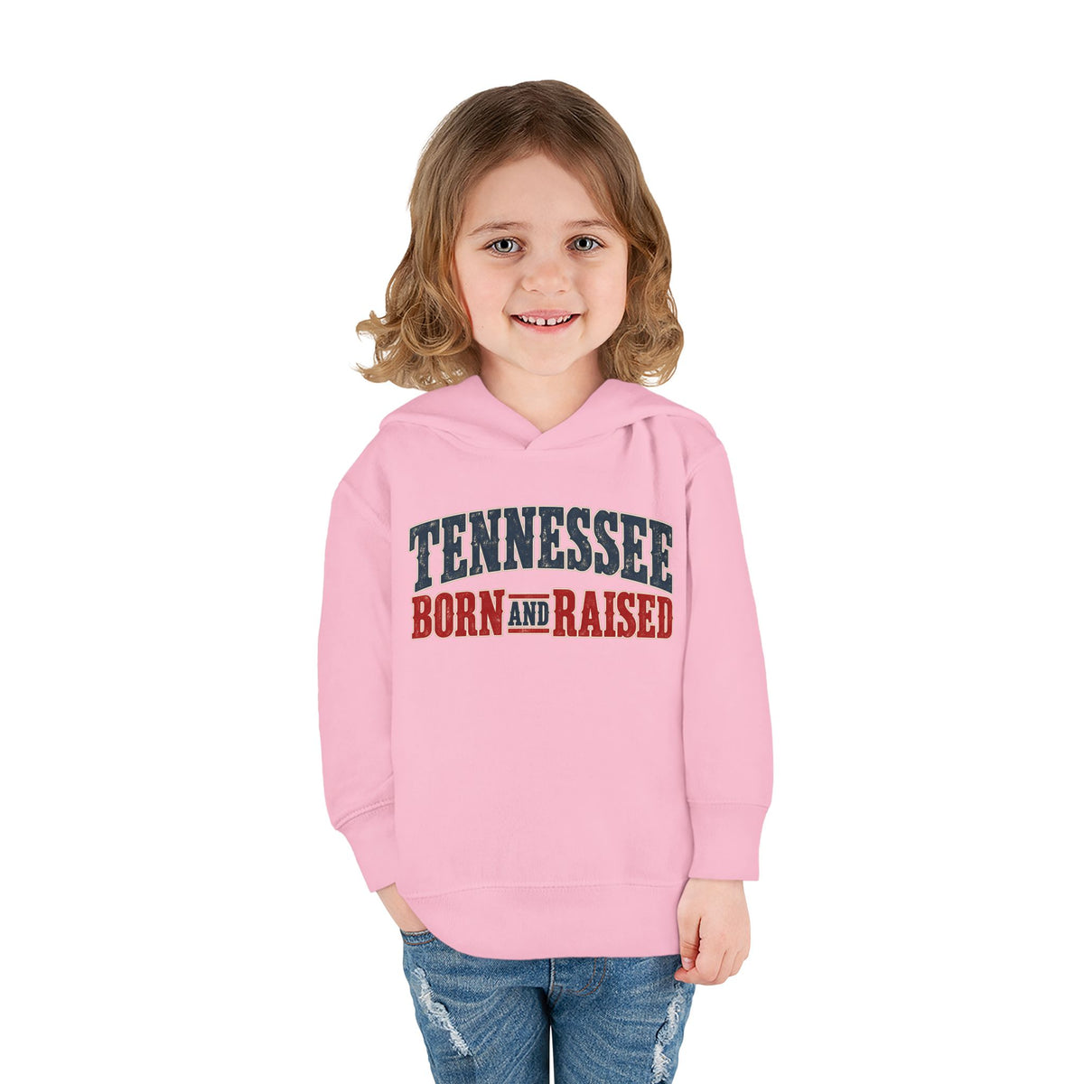 Tennessee Born and Raised Vintage Americana Unisex Toddler Pullover Fleece Hoodie
