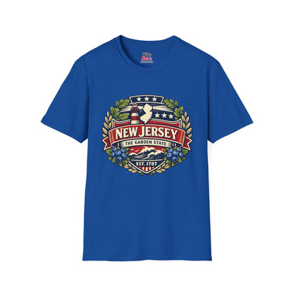 New Jersey Heritage Badge Unisex Softstyle T Shirt State Pride Graphic Tee Collections FS03