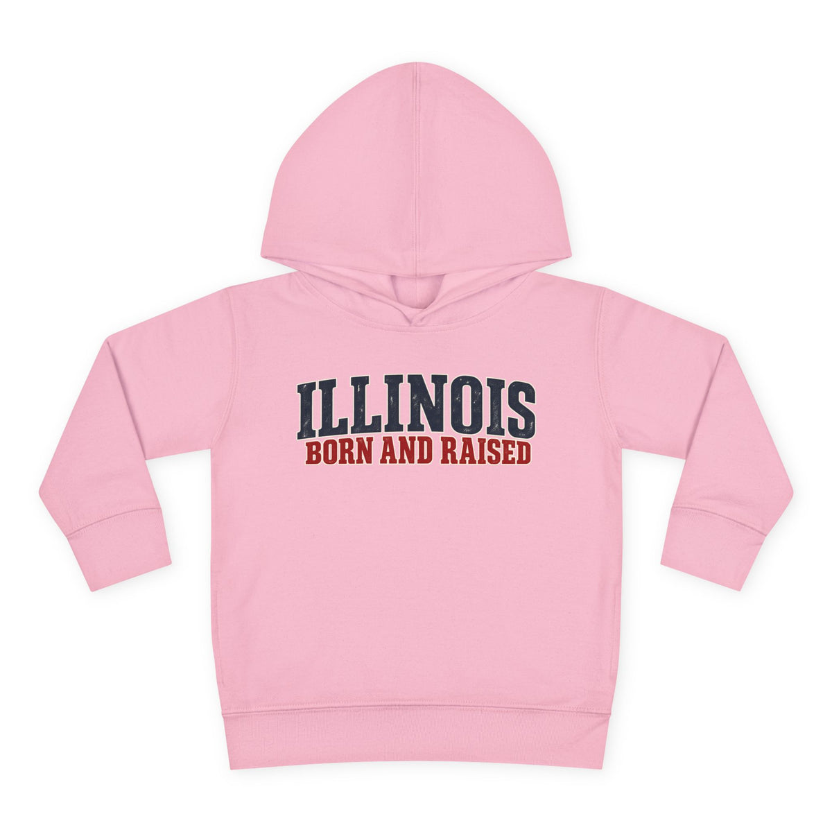 Illinois Born and Raised Midwest Americana Unisex Toddler Pullover Fleece Hoodie