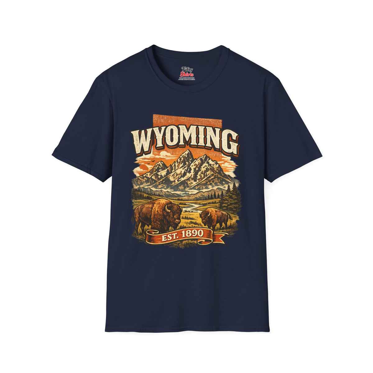 Vintage Wyoming Heritage Unisex Softstyle T Shirt State Pride Graphic Tee Collections FS03