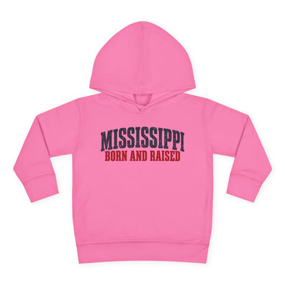 Mississippi Born and Raised Minimal Vintage Unisex Toddler Pullover Fleece Hoodie