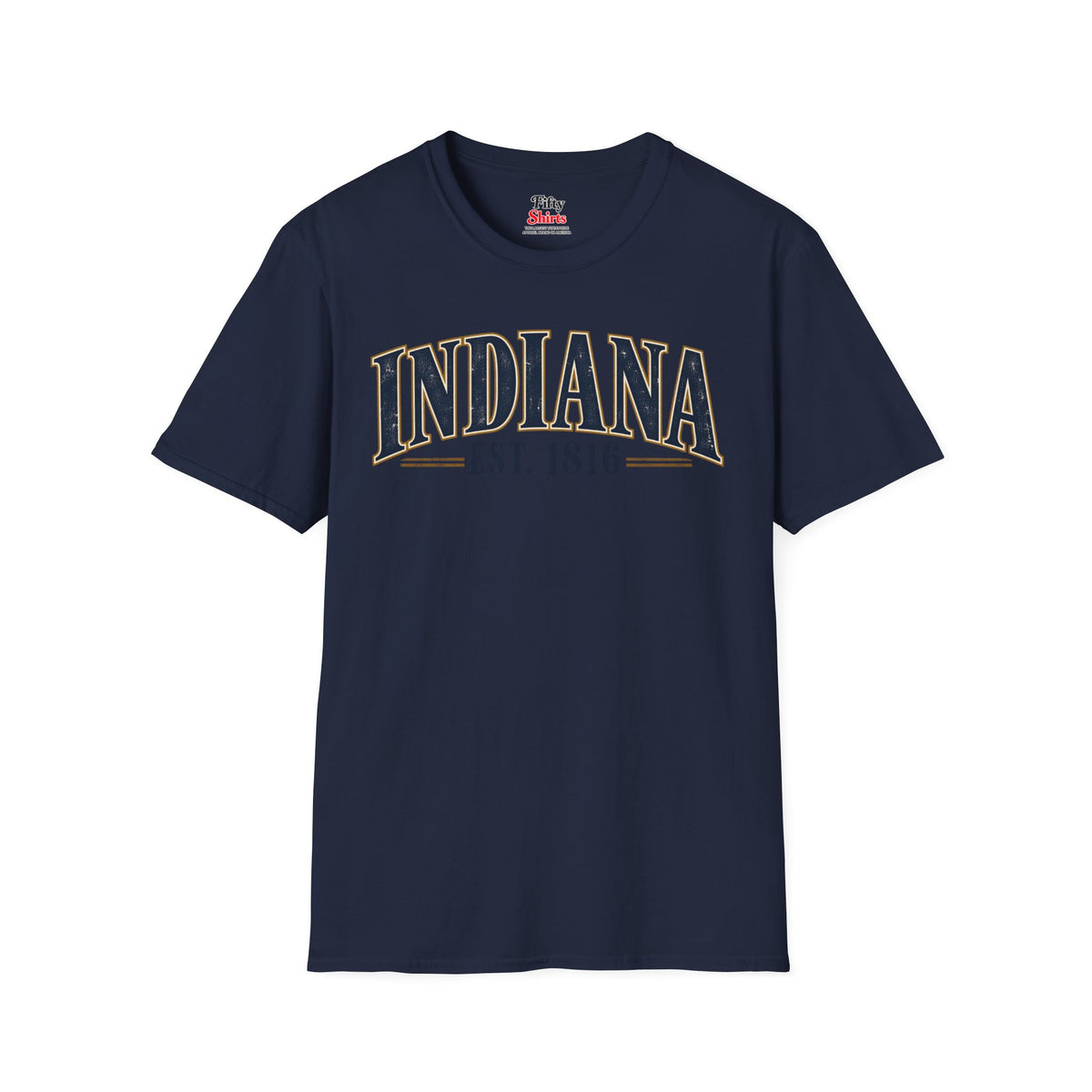 Indiana Est 1816 Unisex Softstyle T Shirt State Name Graphic Tee
