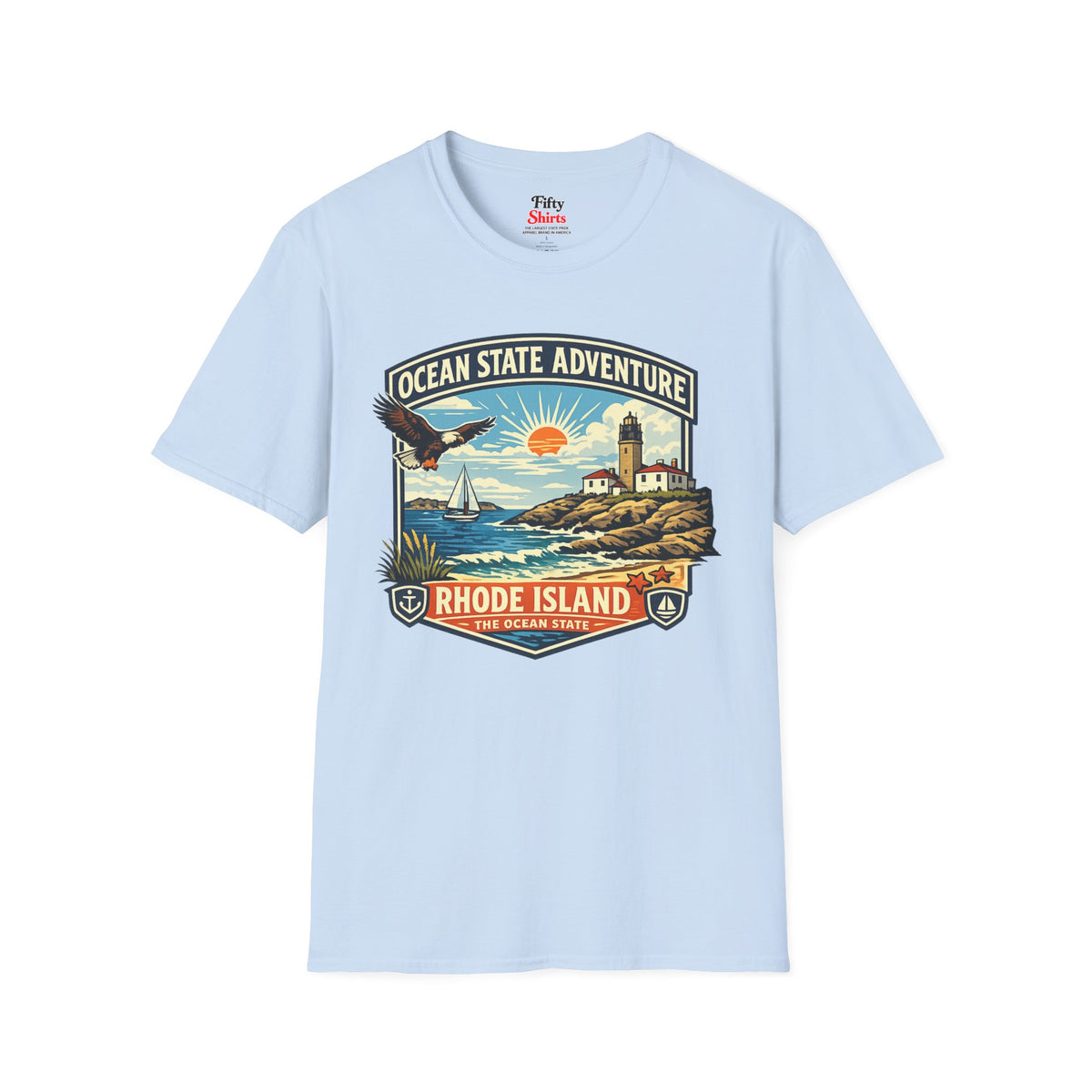 Rhode Island Ocean State Adventure Unisex Softstyle T Shirt State Pride Graphic Tee Collections FS03