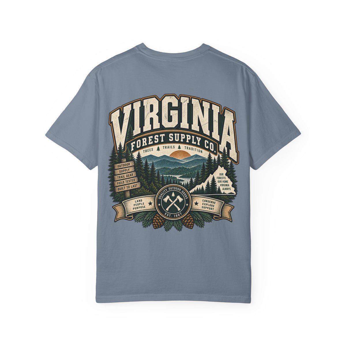 Virginia Forest Supply Co Unisex Comfort Color 1717 Streetwear Graphic Tee