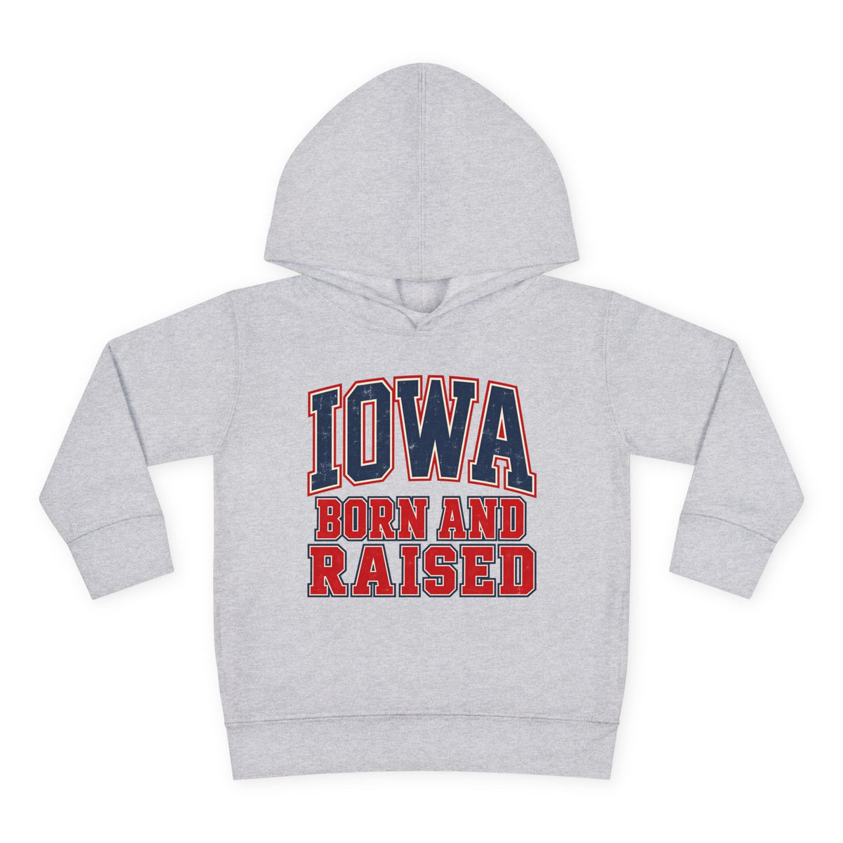 Iowa Born and Raised Vintage Collegiate Unisex Toddler Pullover Fleece Hoodie