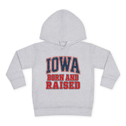 Iowa Born and Raised Vintage Collegiate Unisex Toddler Pullover Fleece Hoodie