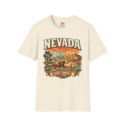 Vintage Nevada Heritage Unisex Softstyle T Shirt State Pride Graphic Tee Collections FS03