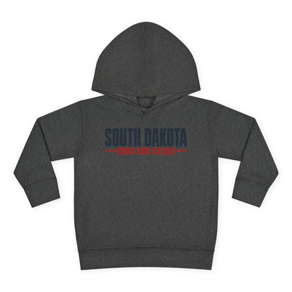 South Dakota Born and Raised Minimal Modern Heritage Unisex Toddler Pullover Fleece Hoodie