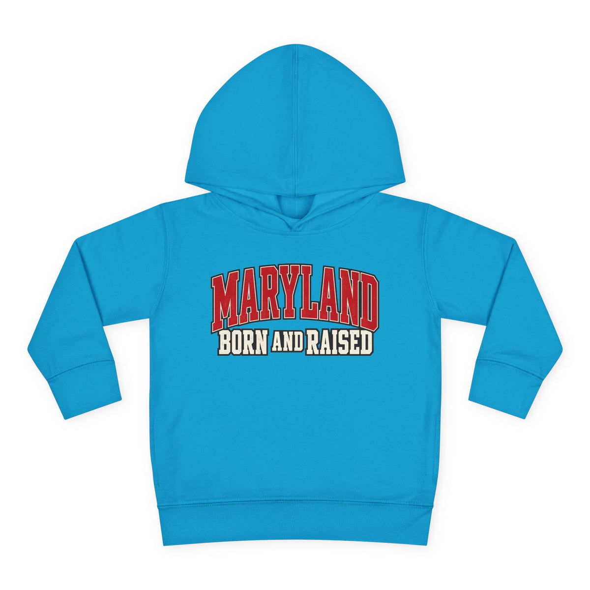 Maryland Born and Raised Bold Athletic Unisex Toddler Pullover Fleece Hoodie