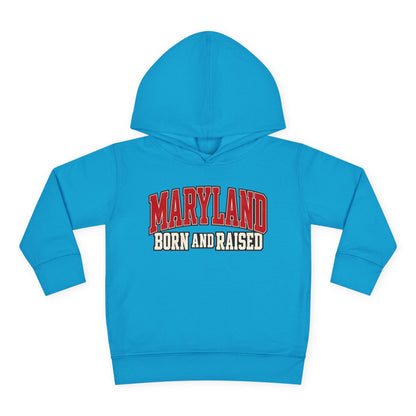 Maryland Born and Raised Bold Athletic Unisex Toddler Pullover Fleece Hoodie