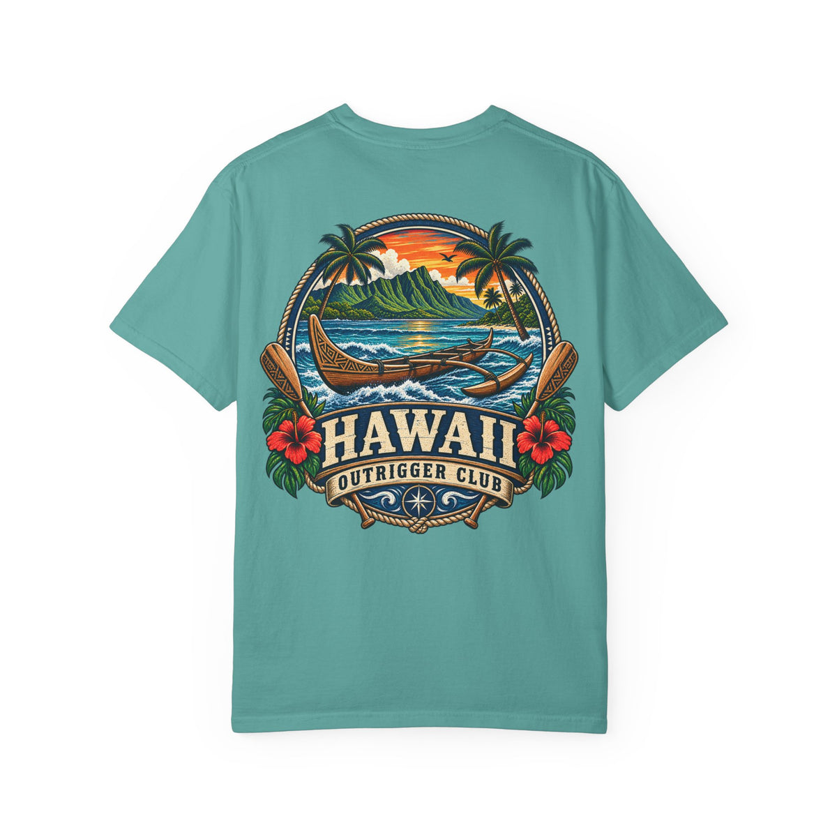 Hawaii Outrigger Club Unisex Comfort Color 1717 Streetwear Graphic Tee