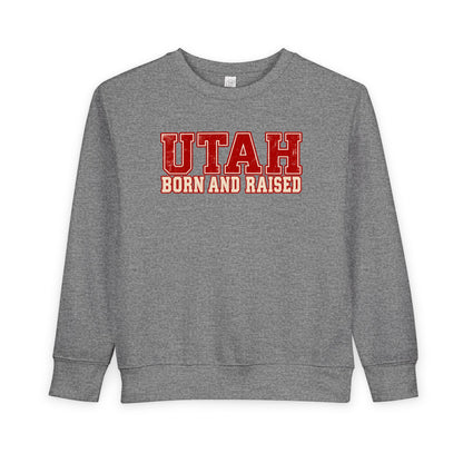 Utah Born and Raised Vintage Athletic Unisex Toddler Sweatshirt