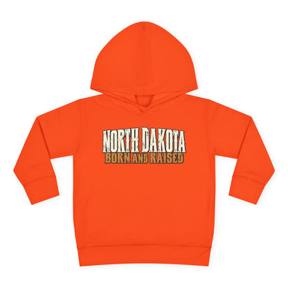 North Dakota Born and Raised Western Streetwear Unisex Toddler Pullover Fleece Hoodie
