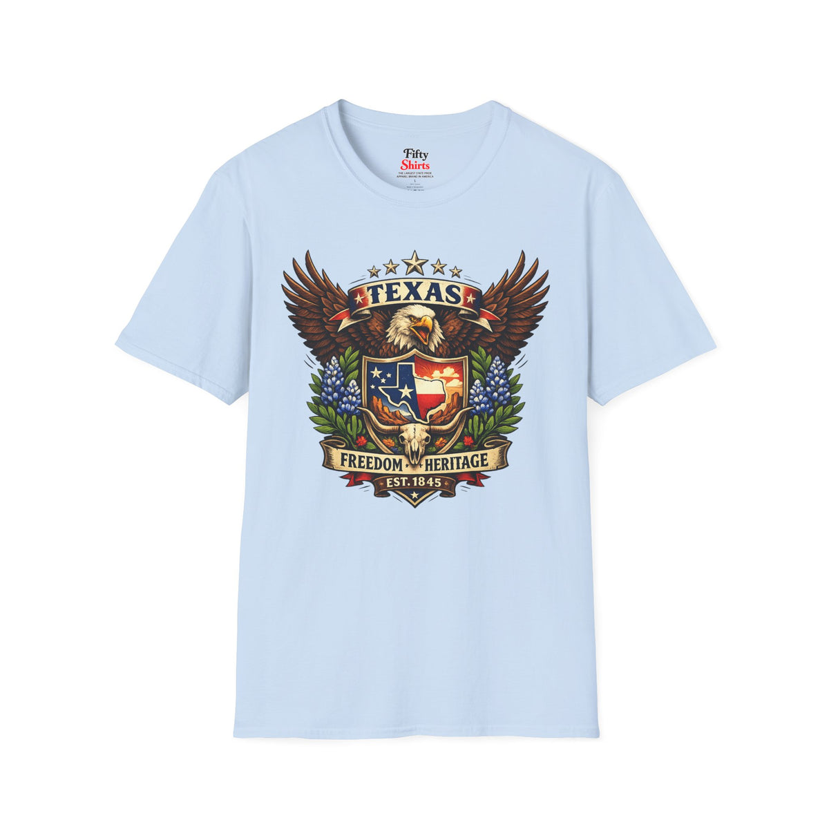 Texas American Eagle Design Unisex Softstyle T Shirt State Pride Graphic Tee Collections FS03