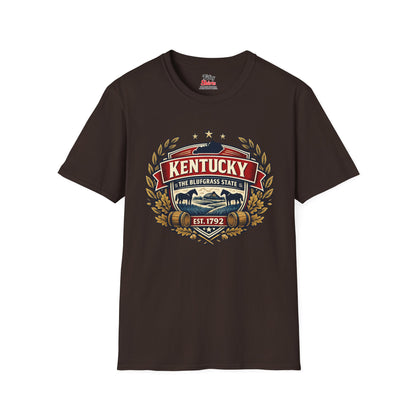 Kentucky Heritage Badge Unisex Softstyle T Shirt State Pride Graphic Tee Collections FS03