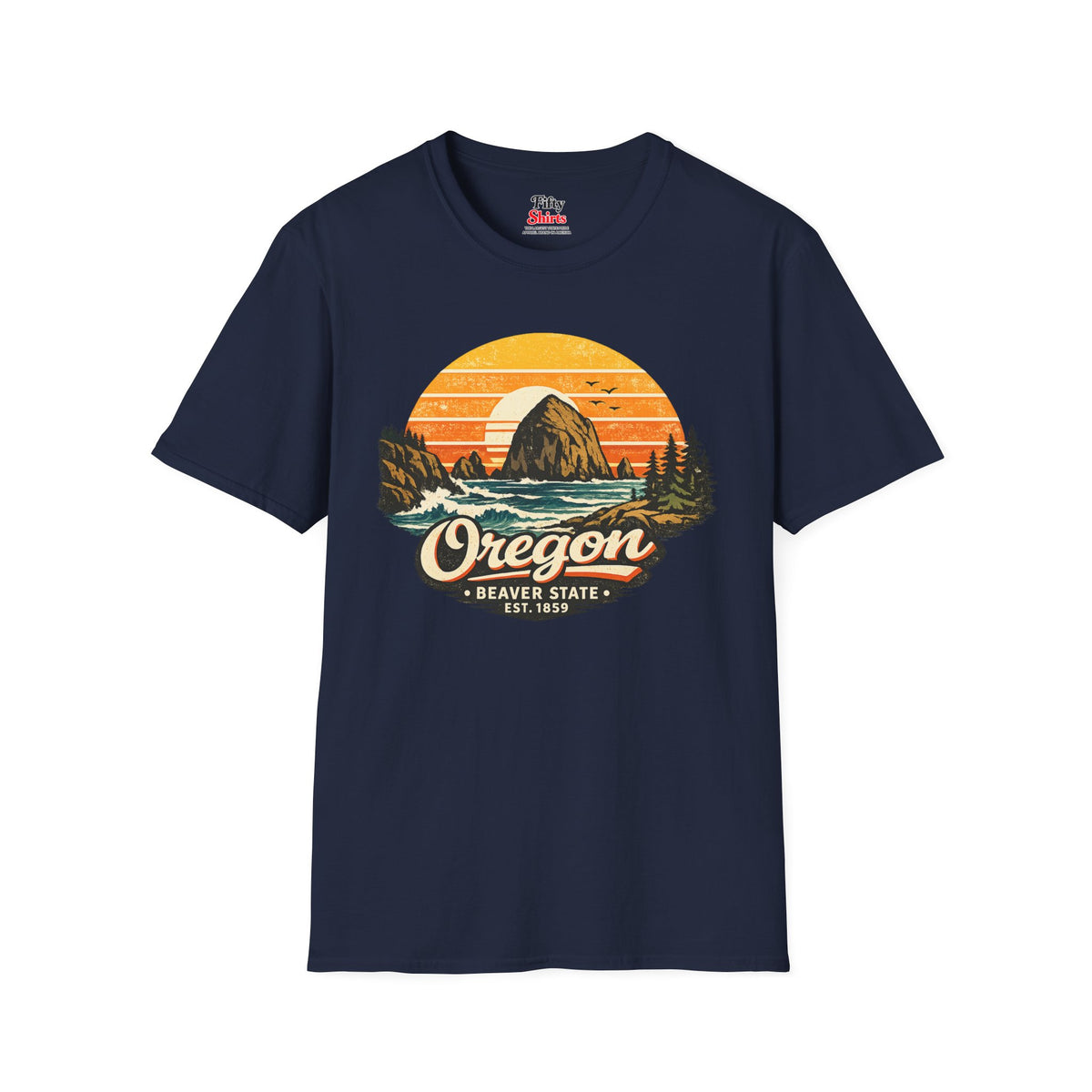 Oregon Pacific Sunset Unisex Softstyle T Shirt State Pride Graphic Tee Collections FS03