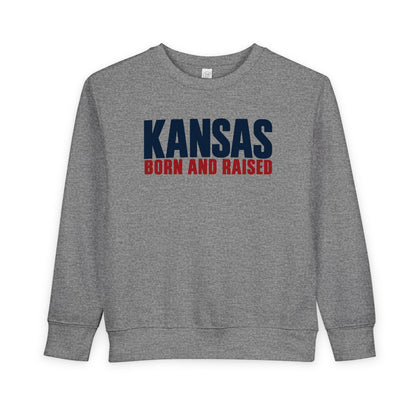 Kansas Born and Raised Modern Heritage Unisex Toddler Sweatshirt