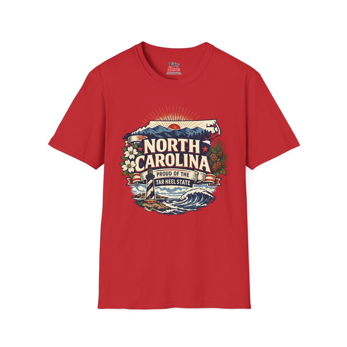 North Carolina State Pride Unisex Softstyle T Shirt State Pride Graphic Tee Collections FS03