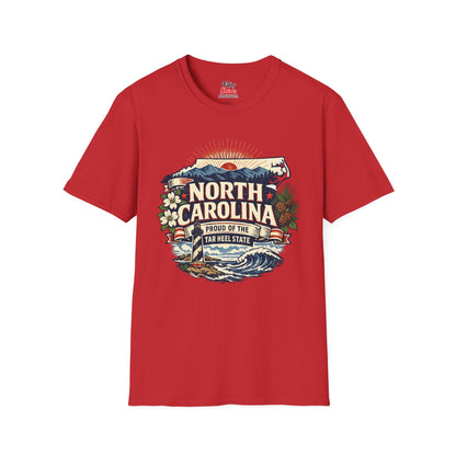North Carolina State Pride Unisex Softstyle T Shirt State Pride Graphic Tee Collections FS03