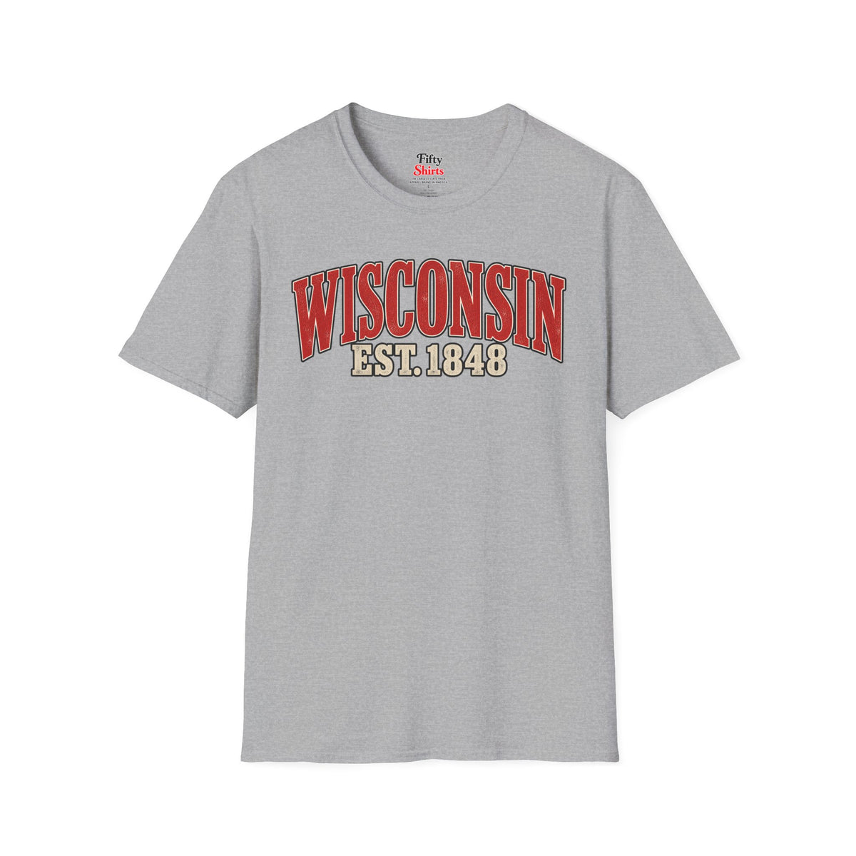 Wisconsin Est 1848 Unisex Softstyle T Shirt State Name Graphic Tee