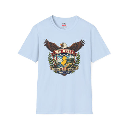 New Jersey Americana Eagle Unisex Softstyle T Shirt State Pride Graphic Tee Collections FS03