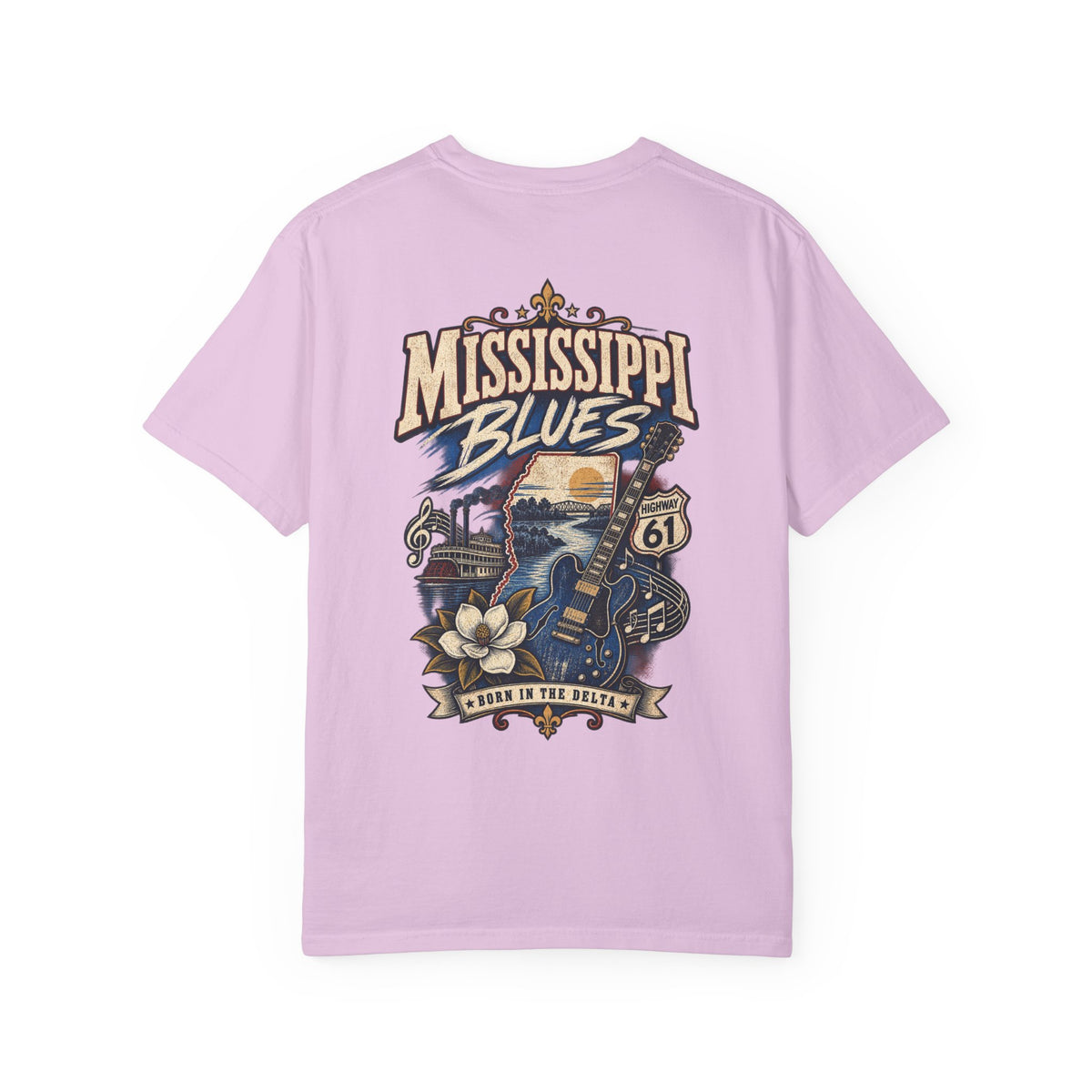 Mississippi Blues Unisex Comfort Color 1717 Streetwear Graphic Tee